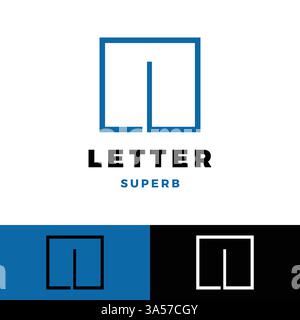 initial letter i square icon logo design template Stock Vector