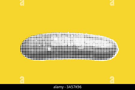 Minimalist Black and White Dotted Shape on Yellow Background Stock Vector