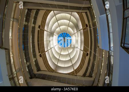 San Francisco California - December 21 2024: Large Dome with Multiple Floors in the San Francisco Center Mall in San Francisco California Stock Photo