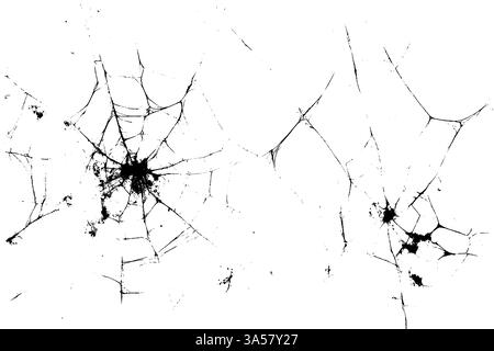 Vector grunge texture of spider web on dark background. Black seamless pattern with creepy cobweb. Spooky design isolated for Halloween. Stock Vector