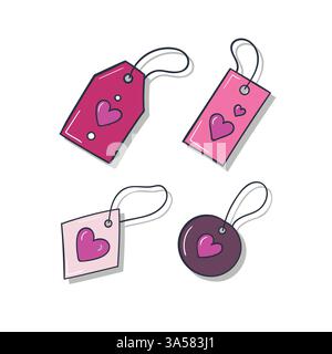 Love and romance themed tags or labels Stock Vector