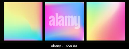Vector abstract ombre glitch texture with rainbow colors. Pastel gradient background with neon accents. Modern digital art featuring soft blurry Stock Vector