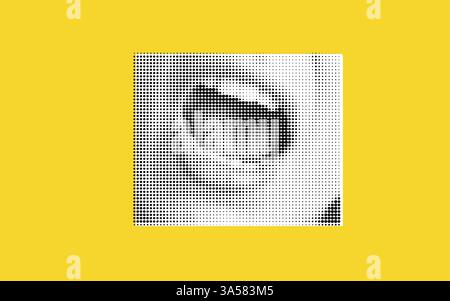 Yellow geometric abstract halftone dot pattern background - vector ...