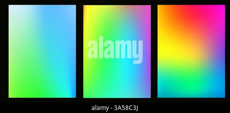 Radiant rainbow background with gradient colors in pride ombre texture, featuring abstract, LGBT gradation in light green, pink, purple, and pastel Stock Vector