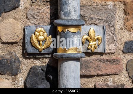 Drain pipe detail, Edinburgh Castle, Scotland Stock Photo