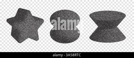 3d y2k geomtric abstract shapes. Kit with variety of design ellements. Vector illustrations set  Stock Vector