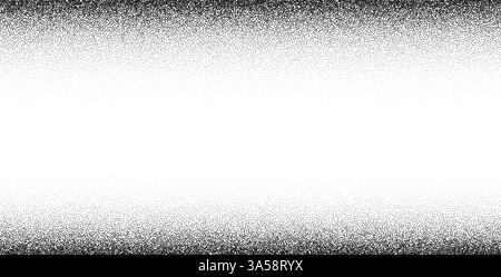 Grainy noise border featuring black and white dots, glitter, and stipple effects. Abstract geometric design with spray, halftone, and airbrush Stock Vector