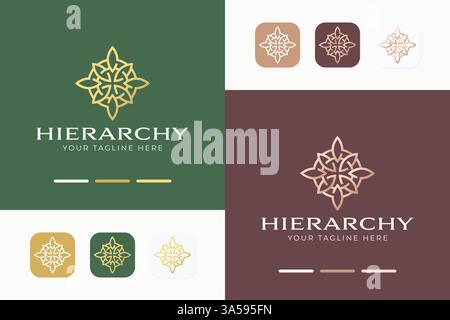 Abstract Logo Luxury Linear Ornate Balance Concept Classical Decorative Stock Vector