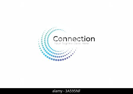 Connection Logo Business Global Technology Network and Communication Stock Vector