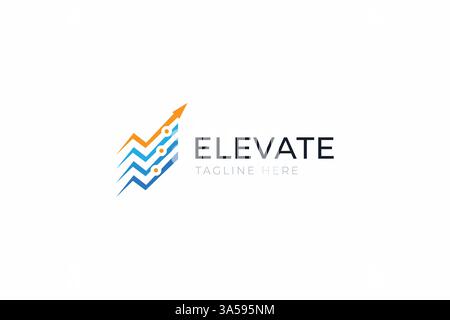 Elevate Arrow Growth Business Finance Logo Abstract Modern Technology Profit Management Stock Vector