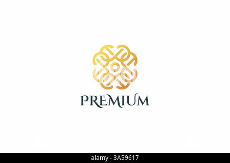 Premium Logo Abstract Pattern Geometric for Business Beauty Fashion Jewelry Luxury Concept Stock Vector