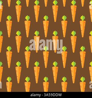 Carrot stock vector seamless pattern on brown background for wallpaper, pattern, web, blog, surface, textures, graphic & printing Stock Vector