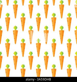 Carrot stock vector seamless pattern on white background for wallpaper, pattern, web, blog, surface, textures, graphic & printing Stock Vector