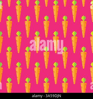 Carrot stock vector seamless pattern on pink background for wallpaper, pattern, web, blog, surface, textures, graphic & printing Stock Vector