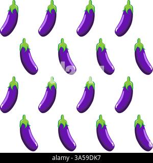 Eggplant stock vector seamless pattern on white background wallpaper, pattern, web, blog, surface, textures, graphic & printing Stock Vector