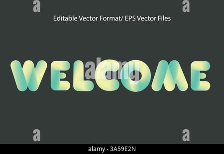 Text Style in Vector Wow text soft rounded bold gradient background Stock Vector