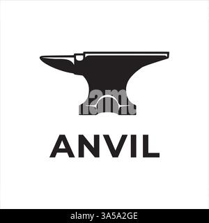 Vintage anvil design concept. Blacksmith anvil simple shape illustration, vector. Stock Vector