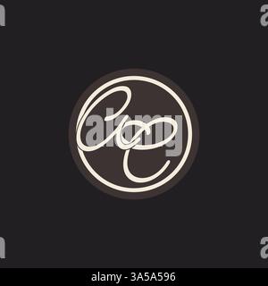Initial letter AC monogram logo with simple and creative cirle line design ideas vector graphic Stock Vector