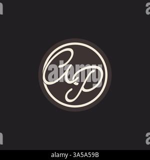 Initial letter AP monogram logo with simple and creative cirle line design ideas vector graphic Stock Vector