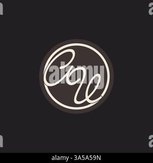 Initial letter AV monogram logo with simple and creative cirle line design ideas vector graphic Stock Vector