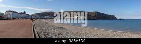 Panoramic view of the North Shore promenade at Llandudno on the North Wales coast Stock Photo
