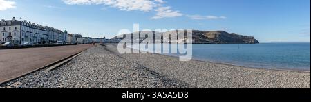 Panoramic view of the North Shore promenade at Llandudno on the North Wales coast Stock Photo