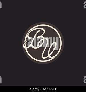 Initial letter BV monogram logo with simple and creative cirle line design ideas vector graphic Stock Vector