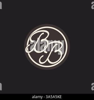 Initial letter BB monogram logo with simple and creative cirle line design ideas vector graphic Stock Vector