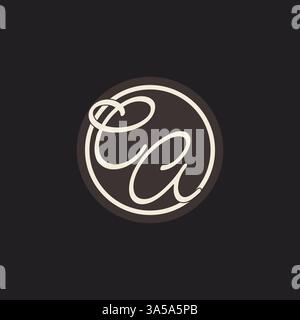 Initial letter CA monogram logo with simple and creative cirle line design ideas vector graphic Stock Vector