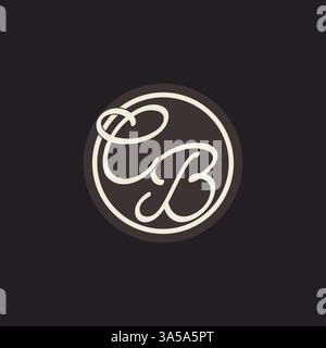 Initial letter CB monogram logo with simple and creative cirle line design ideas vector graphic Stock Vector