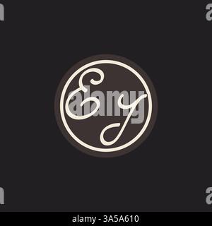 Initial letter EI monogram logo with simple and creative cirle line design ideas vector graphic Stock Vector