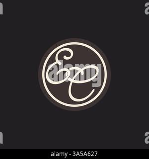 Initial letter EC monogram logo with simple and creative cirle line design ideas vector graphic Stock Vector