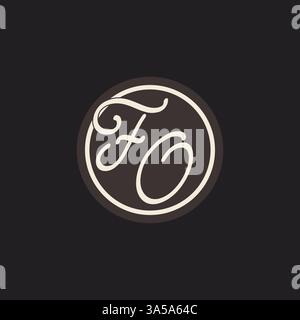 Initial letter FO monogram logo with simple and creative cirle line design ideas vector graphic Stock Vector