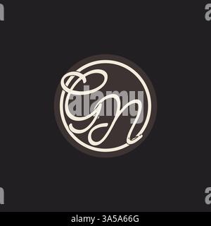 Initial letter GN monogram logo with simple and creative cirle line design ideas vector graphic Stock Vector