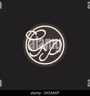 Initial letter GP monogram logo with simple and creative cirle line design ideas vector graphic Stock Vector