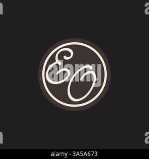 Initial letter EO monogram logo with simple and creative cirle line design ideas vector graphic Stock Vector