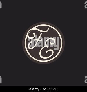 Initial letter FE monogram logo with simple and creative cirle line design ideas vector graphic Stock Vector