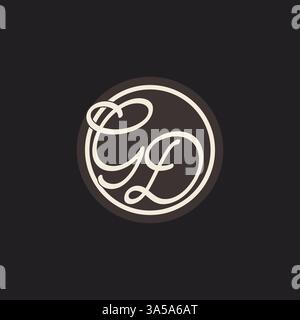 Initial letter GD monogram logo with simple and creative cirle line design ideas vector graphic Stock Vector