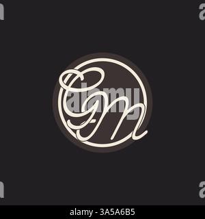 Initial letter GM monogram logo with simple and creative cirle line design ideas vector graphic Stock Vector