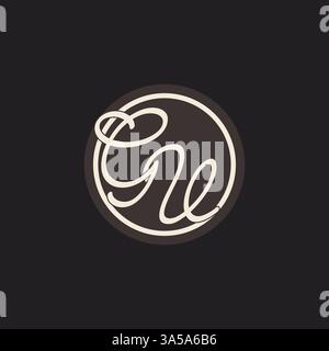 Initial letter GV monogram logo with simple and creative cirle line design ideas vector graphic Stock Vector