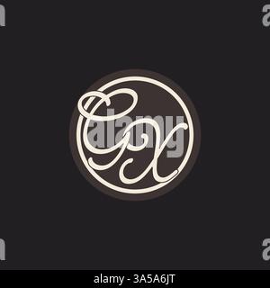 Initial letter GX monogram logo with simple and creative cirle line design ideas vector graphic Stock Vector