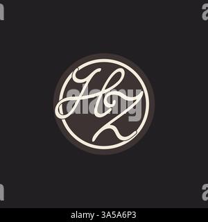 Initial letter HZ monogram logo with abstract house shape, simple and ...