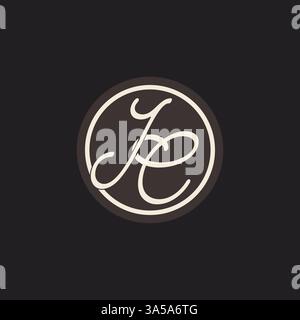 Initial letter JC monogram logo with simple and creative cirle line design ideas vector graphic Stock Vector