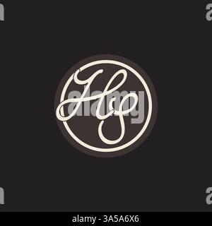 Initial letter HS monogram logo with simple and creative cirle line design ideas vector graphic Stock Vector