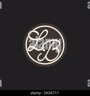 Initial letter LB monogram logo with simple and creative cirle line design ideas vector graphic Stock Vector