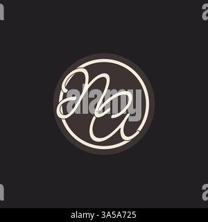 Initial letter NA monogram logo with simple and creative cirle line design ideas vector graphic Stock Vector