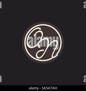 Initial letter ON monogram logo with simple and creative cirle line design ideas vector graphic Stock Vector