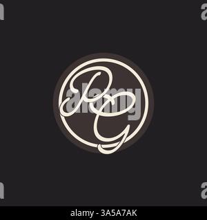 Initial letter PG monogram logo with simple and creative cirle line design ideas vector graphic Stock Vector