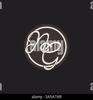 Initial letter NG monogram logo with simple and creative cirle line design ideas vector graphic Stock Vector