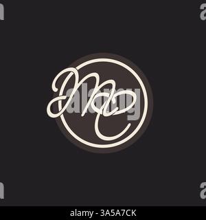 Initial letter MC monogram logo with simple and creative cirle line ...